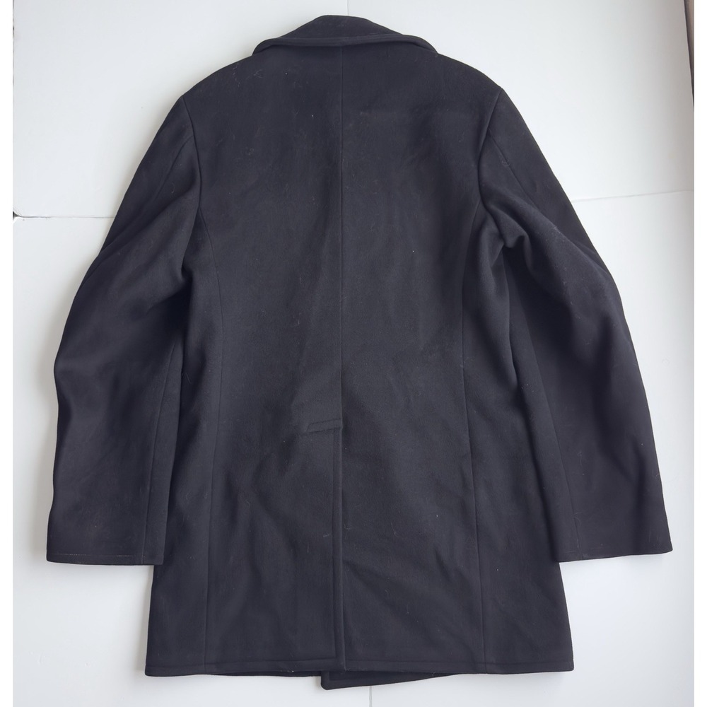 VTG U.S. Navy Mens Double Breasted 100% Wool Gold Button Peacoat Navy Blue 38XL - Picture 13 of 13
